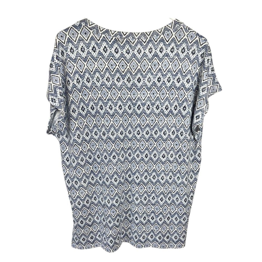 Orvis Women's V Neck Tunic Top Geometric‎ Short Sleeves Size Med NWT - Picture 7 of 10